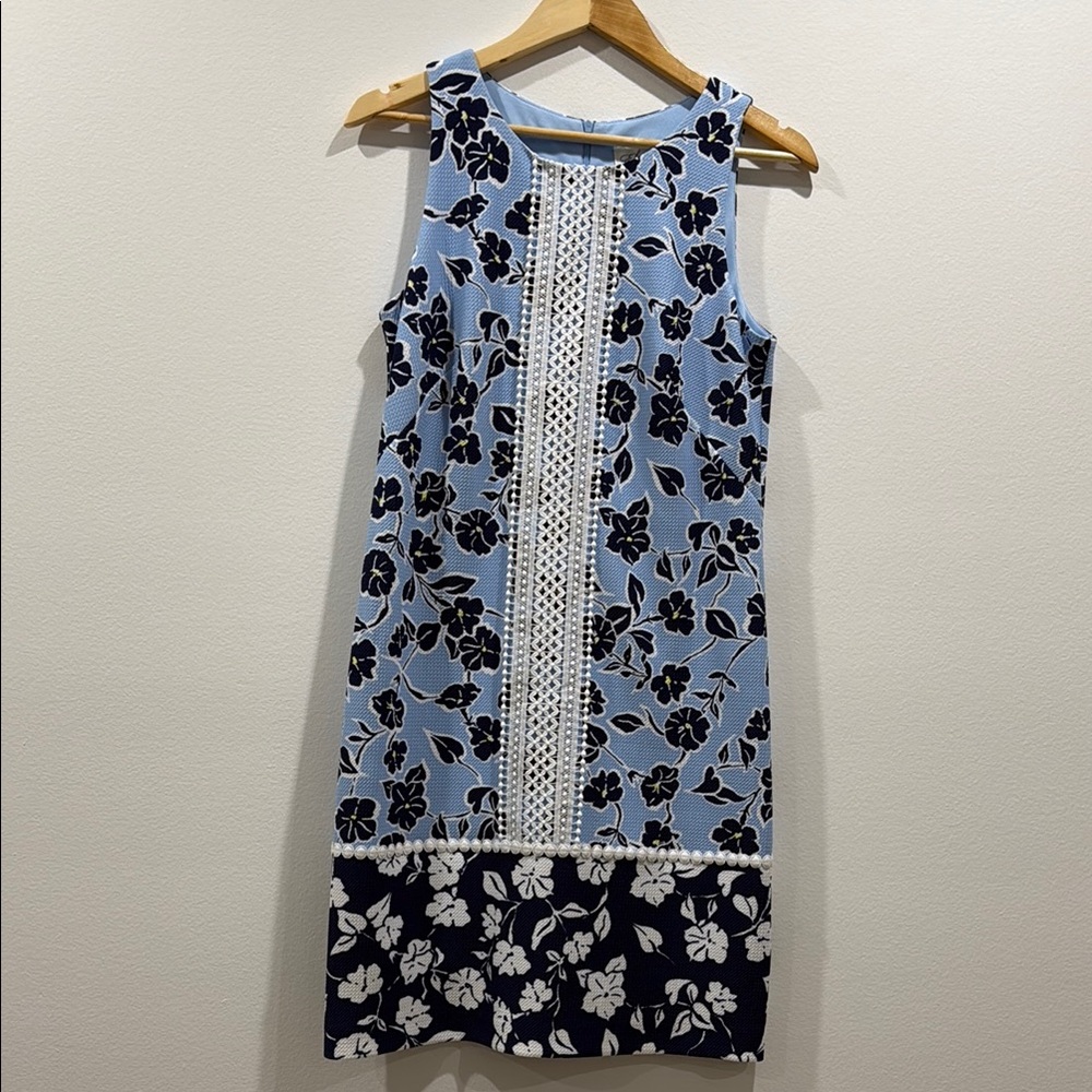 Eliza J Floral Sleeveless Dress with Lace Detail